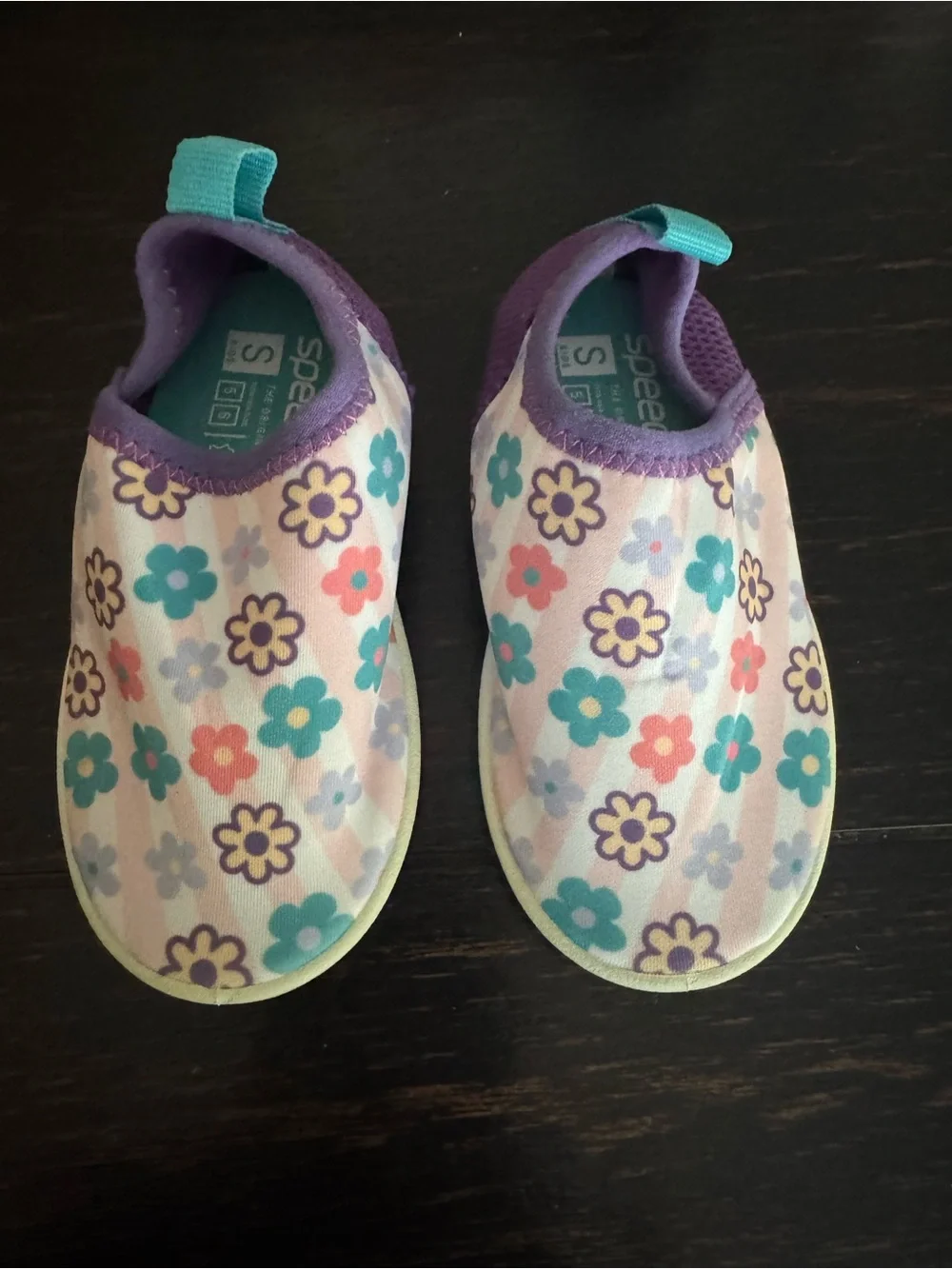 New! Girls Speedo Kids floral slip-on Bootie water shoes 5/6